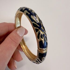 American Vintage Gold and Blue Enamel Bracelet
